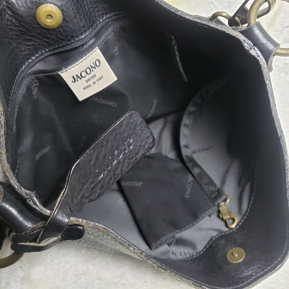 JACONO Parma Italian black leather shoulder purse - Picture 8 of 8